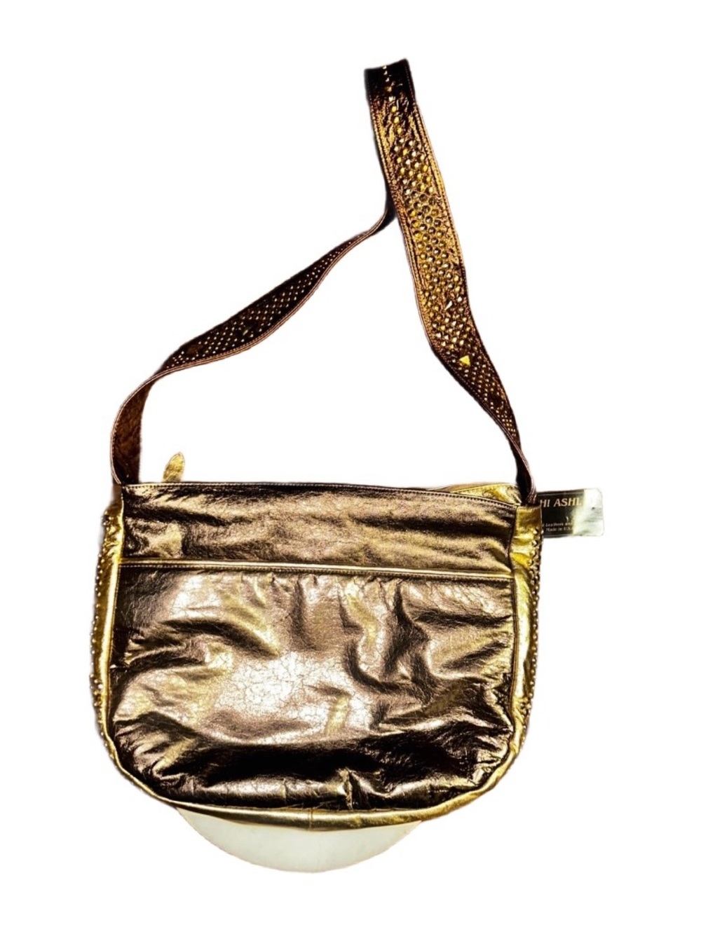 OHH! Ashley ~ USA ~ Gold & Bronze W/ Studded ~ Shoulder Handbag ~ New W/ Tags